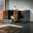 thumbnail image 2 of Demi Bonn 35" Cat Litter Box Furniture Hidden, Cat House Enclosure with Double Door, Wood Cat Washroom Storage Spacious Storage, Black, 2 of 7