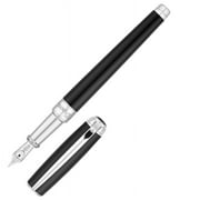 ST Dupont Line D Medium Black & Chrome Fountain Pen - Medium