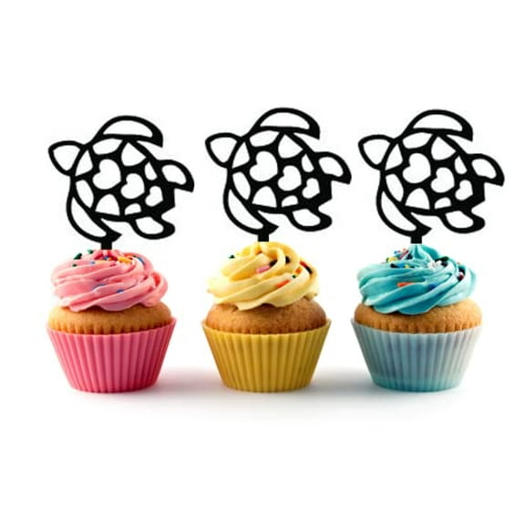 Turtle Cupcake Toppers 12 pcs (Pink)