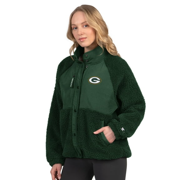 Women's Starter Green Green Bay Packers On the Ball Sherpa Jacket