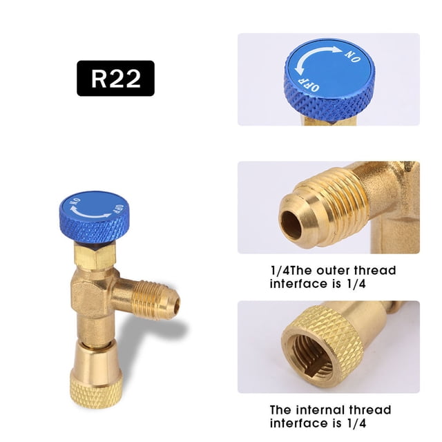 Control Valve, Brass Durable R22 Refrigerant Valve, High Performance Control R22 Control Valve For Refrigerant Charging Hose