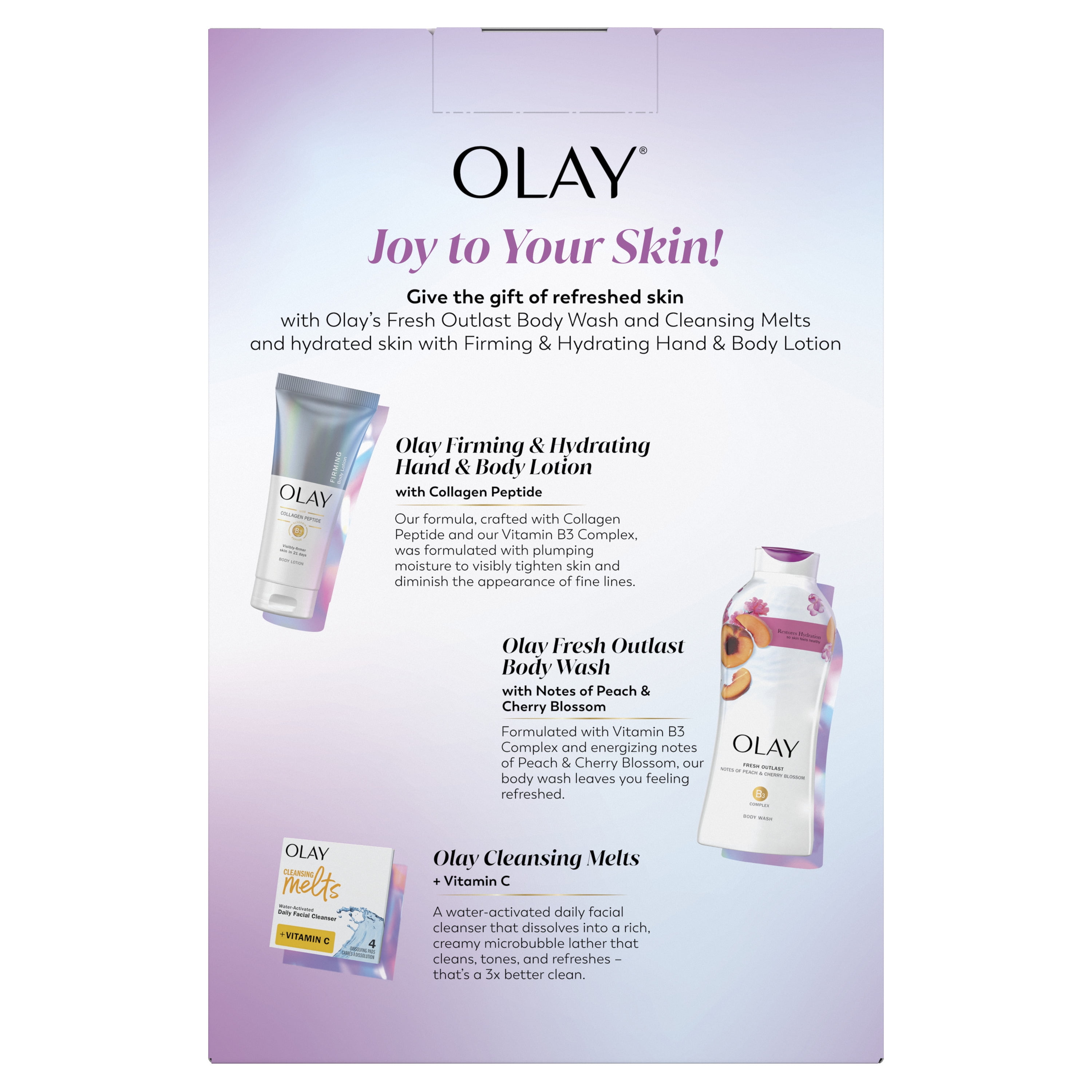 (2 pack) Olay Joy Holiday Gift Pack with Body Wash, Hand and Body Lotion, and Cleansing Melts