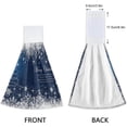 thumbnail image 4 of SKYSONIC 2 PCS Christmas Blue Stars Snowflakes Hand Towels with Hanging Loop for Bathroom and Kitchen, Hanging Band Towel - Kitchen Dish Cloth and Bathroom Hand Towels Set , 12"x17", 4 of 6