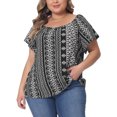thumbnail image 2 of DARING DIVA Women's Plus Off Shoulder Boho Casual Blouse 3X Black, 2 of 6