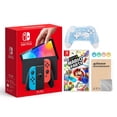thumbnail image 1 of 2021 Nouveau Modèle Nintendo Switch OLED Rouge Néon & Bleu Joy Con Console 64GB Écran HD & Station d'Accueil avec Port Lan avec Super Mario Party et Manette Pro Sans Fil Mytrix et Accessoires, 1 of 1