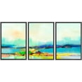 thumbnail image 2 of PixonSign Framed Wall Art Set Watercolor Pastel Rainbow Abstract Mountain Landscape Oil Painting Geometric Abstract Modern Prints Panoramic Colorful for Rooms - 16"x24"x3 Black, 2 of 5