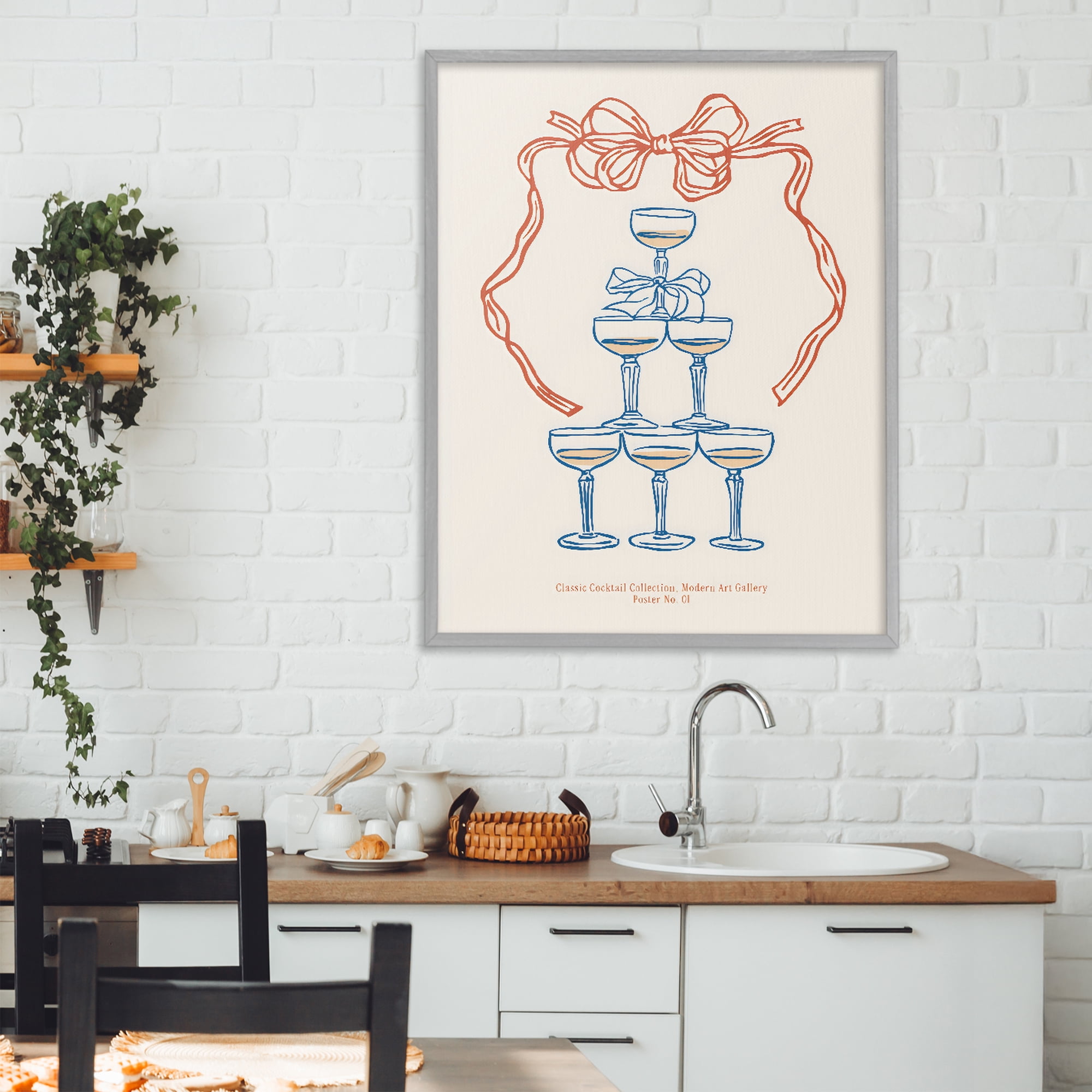 Stupell Industries Classic Cocktail Tower Gray Framed Giclee Art, design by The Prints Vibe
