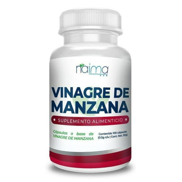 Suplemento Alimenticio Vinagre Manzana 100 Cápsulas 500 Mg Naima Lab Metabolismo