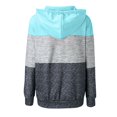 thumbnail image 4 of Black Winter Coat Gold Zipper Womens Jacket Tan Print Stitching Color Sweatshirt Coat, 4 of 5