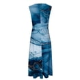 thumbnail image 5 of Viikei Summer Dresses for Girls,Women's Spring/Summer Sleeveless Color V-Neck Wrapped Chest Dress Long Dress Blue L, 5 of 5