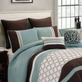 thumbnail image 2 of Riverbrook Home 8 Piece Comforter Set, Queen, Blue/Brown/Ivory, Tolbert, Polyfill, Adult, 2 of 5