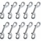 thumbnail image 1 of Mosquetón de doble extremo con perno, 10 clips metálicos de cadena a presión, aleación de zinc, clips niquelados, 1 of 4