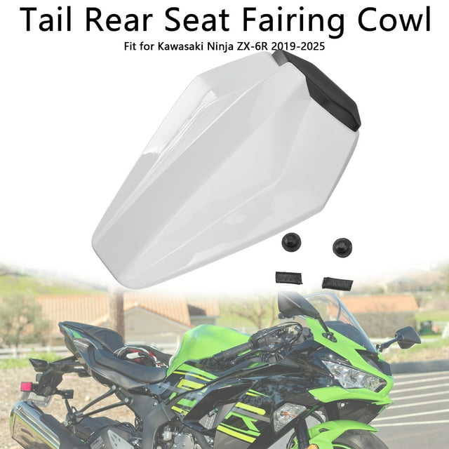 White Racing Tail Rear Seat Fairing Cowl for Kawasaki ZX6R ZX-6R 2019-2025