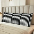 thumbnail image 6 of Bingfone Body Pillow Cover Long Pillow Case With Zipper Decorative Bedding Pillowcase 20"X54" Soft Cushion Pillow Case For Bedroom-Black And White Stripes, 6 of 8