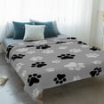 thumbnail image 4 of Pet Paw Printed Blanket Soft Cozy Warm Throw Blanket for Couch, Plush Fuzzy Flannel Fleece Blankets for Sofa, Modern Black Grey Watercolor Dog Claws Bed Blankets Lightweight Gifts for Women, 40"x50", 4 of 9