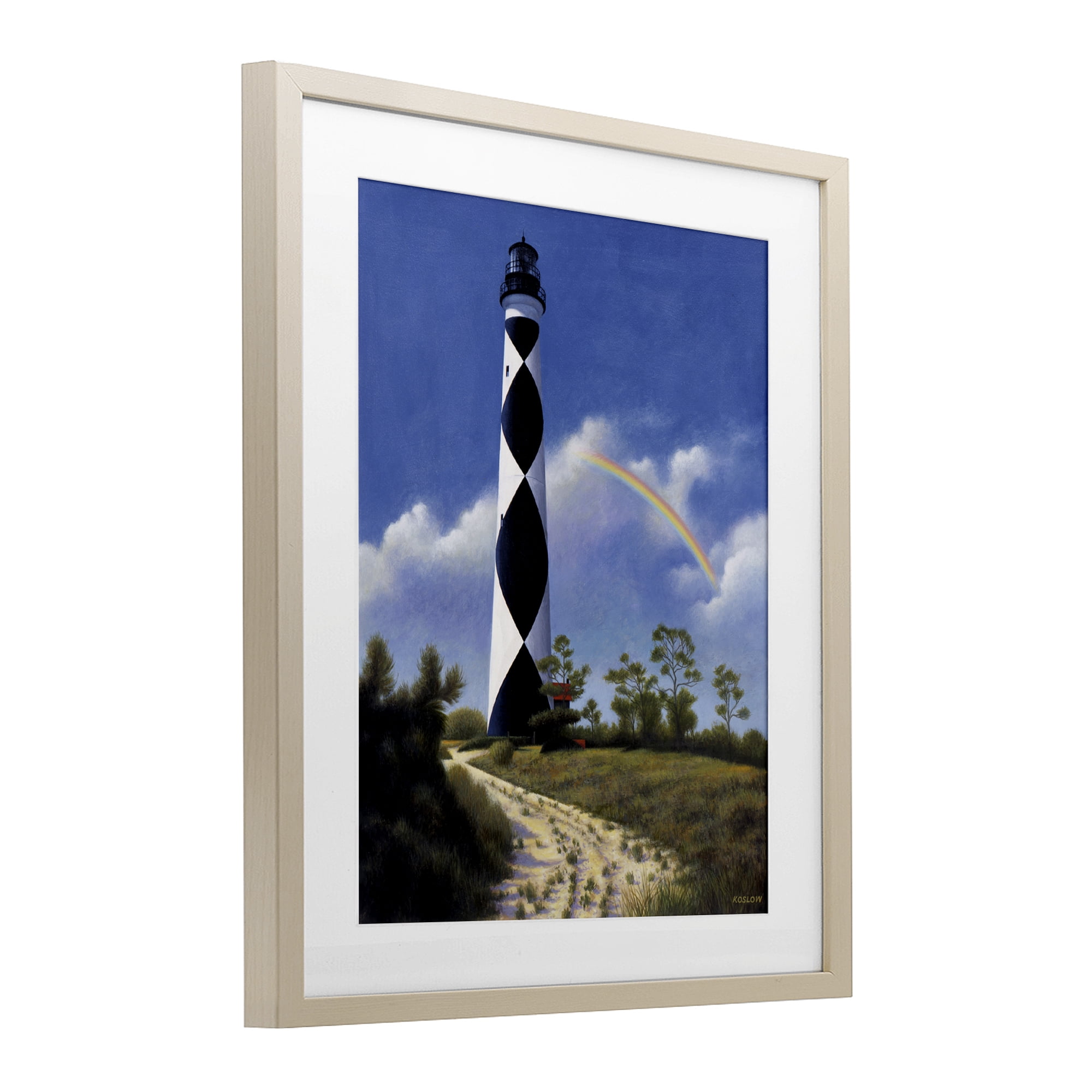 North Carolina Cape Lookout Birch Framed Print Under Glass, design by Wind River Studios