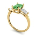 thumbnail image 2 of 1.5 ct Emerald Cut Simulated Green Diamond Three-Stone Engagement Ring for Women in 18K Yellow Gold, 2 of 5