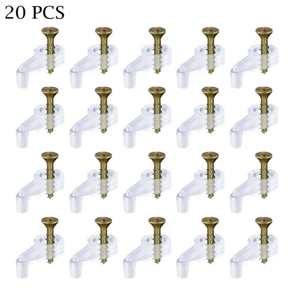 Glass Door Retainer Clips Plastic Mirror Clips &Screws For Cabinet Door Craft 20PCS