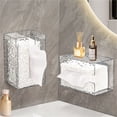 thumbnail image 5 of SWSUSN Plastic Wall Mountable Tissue Box Holder Bathroom Perforation-Free Wall-Mounted Tissue Storage Box, Medium, Clear, 5 of 8