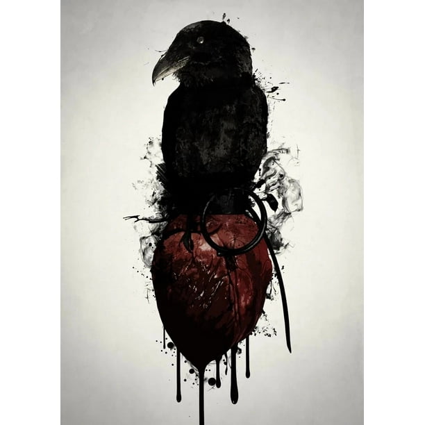 Carteles e impresiones de animales, Cuervo, Calavera, corazón, Granada, alce, búho, pintura en lienzo, imágenes artísticas de pared para Bar, habitación de Club, decoración del hogar, regalo