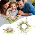 thumbnail image 2 of CoreLiving Wooden Easter Wreaths for Front Door Small Spring Wreath with Eggs and Wildflower Bow Candle Wreath Rings for Pillar Holders Taper Candle Decorations Table Centerpieces Kitchen Cabinet, 2 of 9