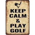 thumbnail image 2 of HELLOYOUNG Vintage Golf Tin Wall Sign, Keep Calm Bar Decor Metal Beer Plaque, Rustic Pub Cafe Home Wall Art with Pre-Drilled Holes for Easy Hanging, 2 of 7
