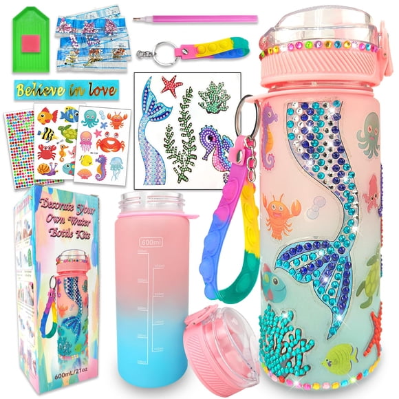 Kit de decoración de botellas de agua EdSportsHouse para niñas 4-6-8-10