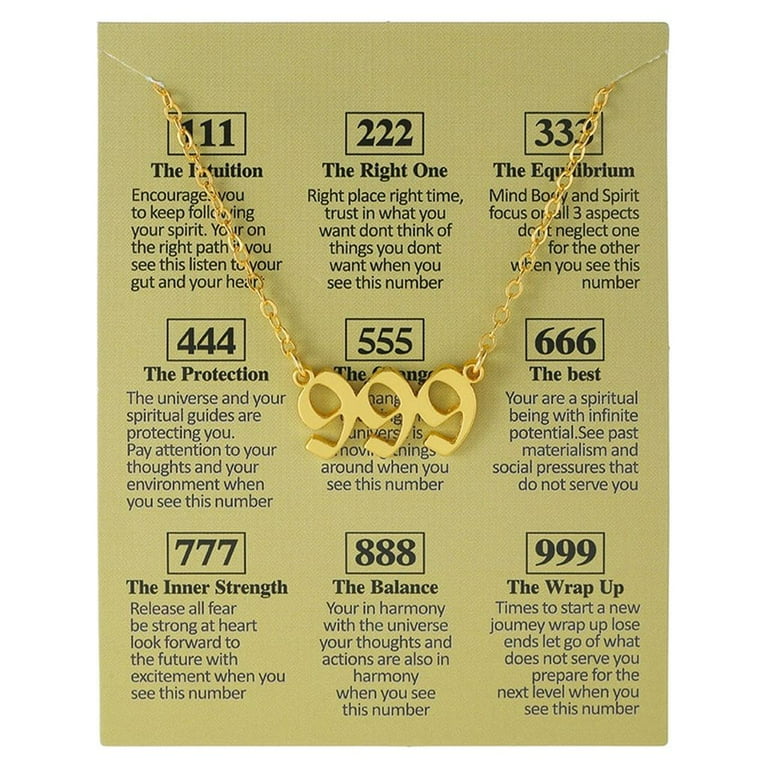 Stainless Steel Angel Number Necklace 111 222 333 444 555 666 777