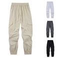 thumbnail image 4 of toraway Summer Cargo Pants Men Work Men's Solid Color Athletic Casual Pocket Drawstring Pants Work Pants L, 4 of 4