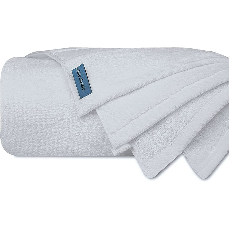 White Classic 12 Piece Bath Towel Set for Bathroom - Wealuxe Collection 2 Bath Towels, 4 Hand Towels, 6 Washcloths 100% Cotton Soft and Plush Highly