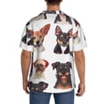 thumbnail image 3 of Balery Happy Dog Faces Collage Camisa Casual de Manga Corta con Botones para Hombre, Texturizada, Estilo Cubano, para Playa, Verano-3X-Large, 3 of 5