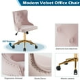 thumbnail image 4 of UBesGoo Armless Office Chair Flannel Computer Task Chair Adjustable Swivel Vanity Chair with Ergonomic Backrests and Wheels for Conference and Home Light Pink & Gold, 4 of 9