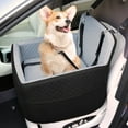 thumbnail image 2 of Dog Booster Car Seat for Small/Medium Dogs Up to 35lbs, DOMIPET Pet Car Travel Bed with Storage Pockets & Safety Belt, Elevated Cushion Fully Detachable and Washable, 2 of 8