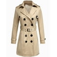thumbnail image 6 of Camii Mia Women's Double Breasted Trenchcoat Windbreaker Coat Outwear, 6 of 8