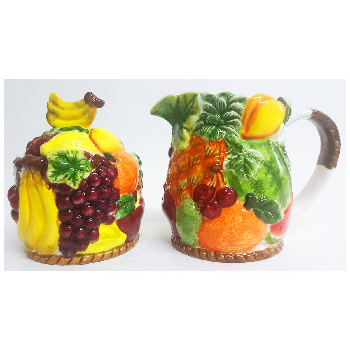 Kk Fruit Paradise Mixed Fruit Ceramic Sugar Creamer Set Walmart Com Walmart Com