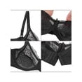 thumbnail image 3 of Unique Bargains Women's Plus Size Underwire Lace Trim Adjustable Straps Bra and Panty Set 42C Black, 3 of 6