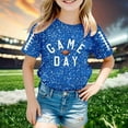 thumbnail image 2 of Fshinging Toddler Girls T Shirts Sequin Football Graphic Summer Tees Tops Glitter Print Short Sleeve Crew Neck Kids Clothes Size 8-9 Years, 2 of 4