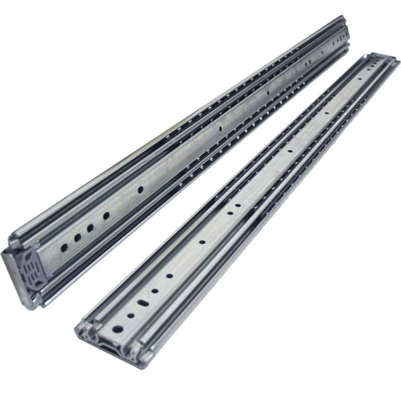 VADANIA VA2576 Industrial Heavy Duty Drawer Slides, 485lb Load, 3-Fold Full Extension, Ball Bearing, 3" Widening, Side Mount, 1-Pair
