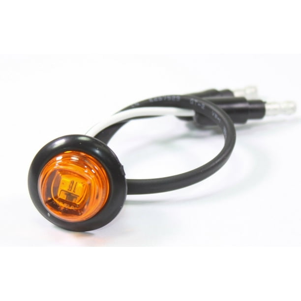 3/4" Bullet Amber Round Mini LED Light Clearance Side Marker Truck Trailer