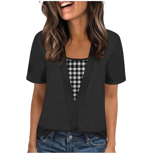 Camisas Y Tops de Verano de Mujer Moda Casual Cuello Redondo Camisas de Satén Camisas de Color Sólido para Mujeres