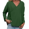 thumbnail image 6 of Aboser Oversized Kimono Tops for Women Lightweight Cotton Linen Shirts Casual Side Tie Blouses Loose V Neck Kimonos Breathable Soft Blouse Green S, 6 of 9
