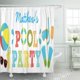 thumbnail image 1 of ABPHQTO Cortina de ducha personalizada para niños, fiesta en la piscina, cumpleaños, playa, equipo de buceo, gafas, 160x180 cm, 1 of 1