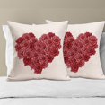 thumbnail image 3 of Valentines Day Heart Pillow Covers 18x18 Inch Set of 2 Rose Love Heart Holiday Farmhouse Throw Pillow Cases Wedding Anniversary Valentine''s Day Decoration Cushion Cover for Sofa, 3 of 6
