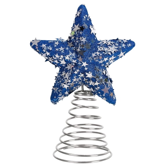 Patriotic Colorful Star Tree Topper, Red White Blue Glitter Design, 4th of July Tree Decor for Home Living Room Indoor Independence Day Holiday Party Supplies