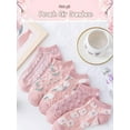thumbnail image 4 of Zhengup 5 Pair Pink Cute Socks, Cottagecore 3D Floral Crew Socks for Women, Y2K Summer Soft Breathable Ankle Socks, 4 of 7