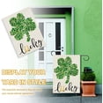 thumbnail image 4 of St Patricks Day Shamrock Decorative Garden Flag, Green Lucky Clover Horseshoe Yard Outside Decorations, Irish Spring Holiday Outdoor Small Home Decor Double Sided 12.5x18, 4 of 6