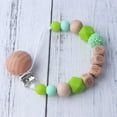 thumbnail image 6 of Pacifier Clip Girls, Silicone Teether Beads Binky Holder Teething Relief BPA Free for Baby, Silicone Wooden Baby Pacifier Clip Chain Beads Teether Nipple Soother Holder, 6 of 8