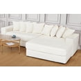 thumbnail image 2 of Advwin 110" Oversized L-Shaped Sectional Sofa with Chaise, Comfy Plush 2-Piece Couch with 8 Pillows, Soft Fluffy Faux Corduroy Upholstered Sectional for Living Room, Apartment, Bedroom, White, 2 of 10