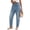 Light Blue, variant on Women Denim Pants Drawstring Loose Casual Jogging Jeans Trousers