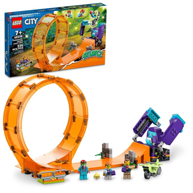 LEGO City Stuntz Smashing Chimpanzee Stunt Loop 60338 Building Toy Set; Flywheel-Powered Bike Toy for Boys, Girls, and Kids Ages 7+ (226 Pieces) LEGO -